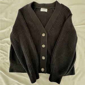 Black button up sweater cardigan
